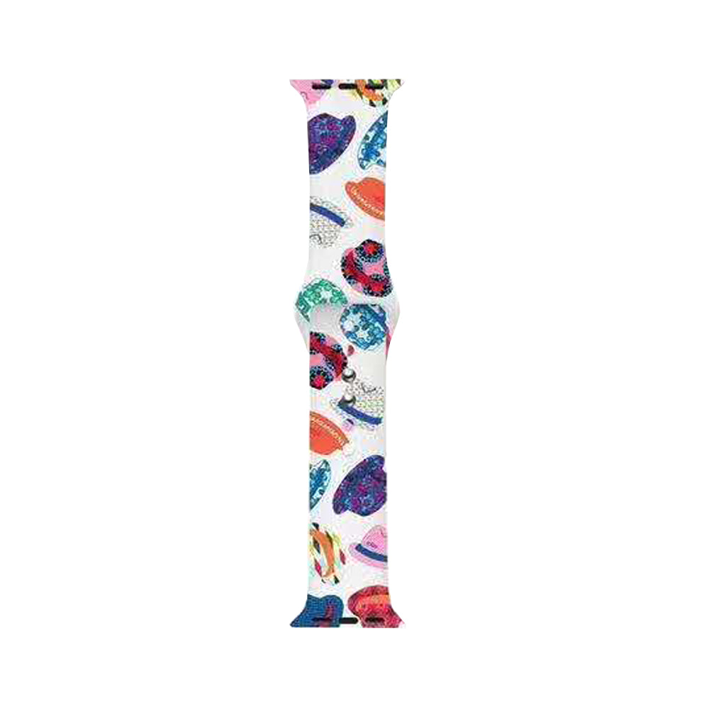 Color Printing Silicone Watch Band For Apple Watch SE/6/5/4/3/2/1(Hat)