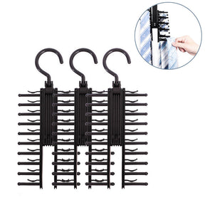 Tie Rack Holder Rotatable Organizer and Storage Rack 3 Pack -Black