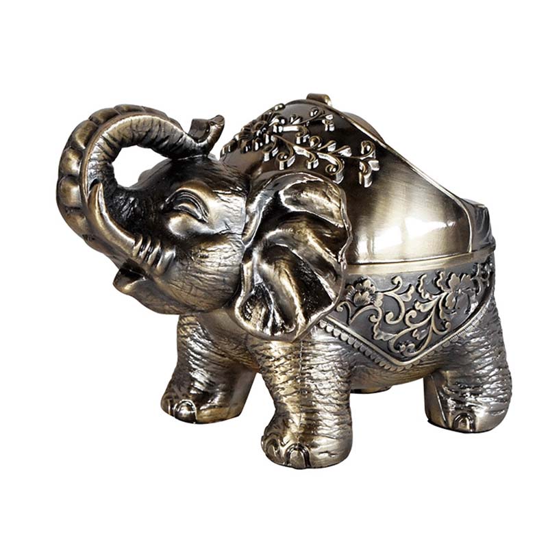 Decorative Ashtray with Lid Vintage Elephant Cigarettes Ashtray for Outdoors Indoors Metal Smoking Ashtray