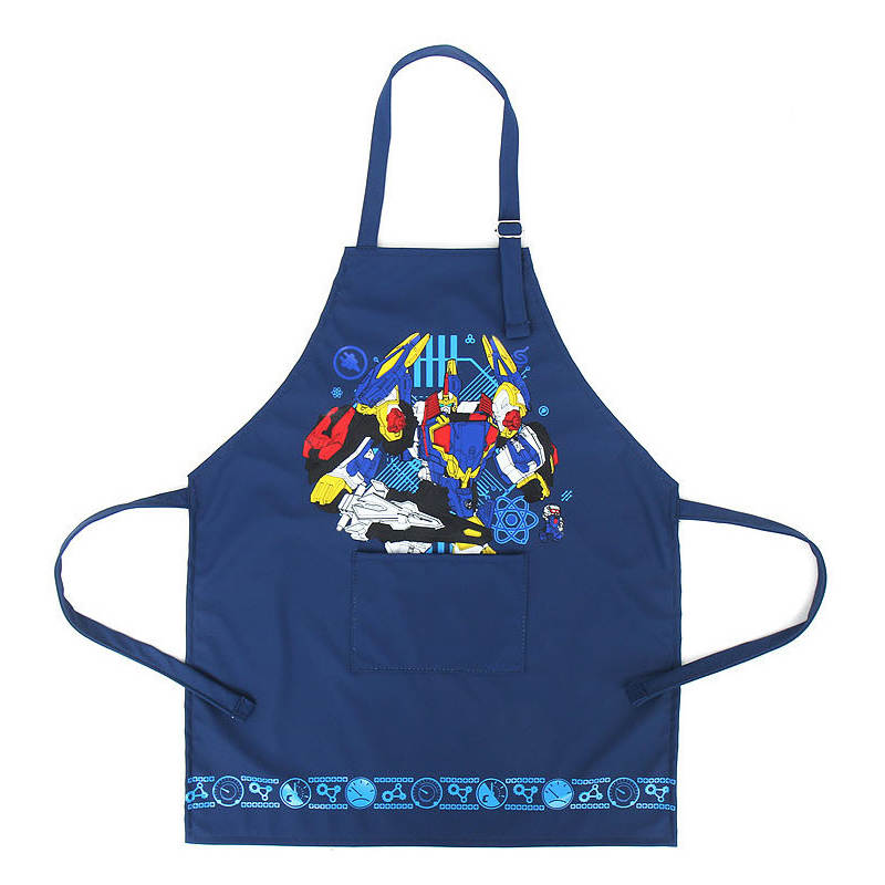 Kids Painting Apron with Sleeves Covers and Headscarf Set for Cooking-Blue