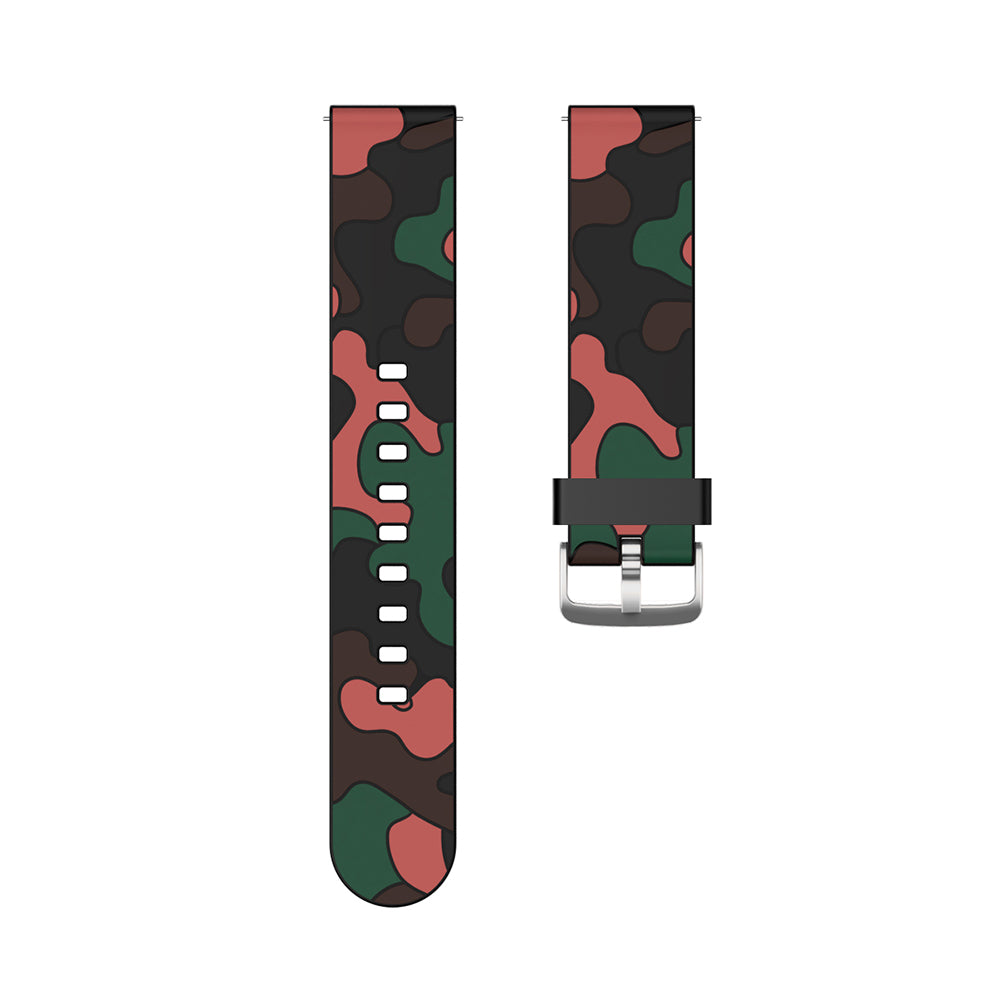 Camo Silicone Watch Band For Samsung Galaxy Watch 42/46mm Gear S3 Frontier/Classic(Camo Red2)