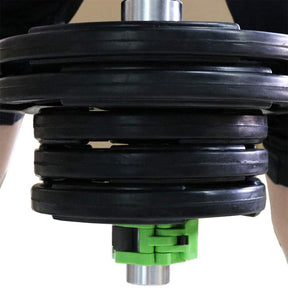 Pair of Olympic Barbell Clip Professional Barbell Plate Lock Collar Clip for 5CM Lever-Green