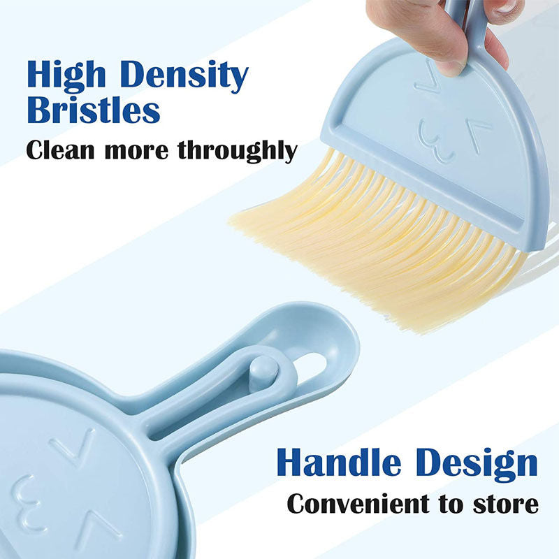 2 Sets Mini Dustpan and Brush for Small Animal Waste-A