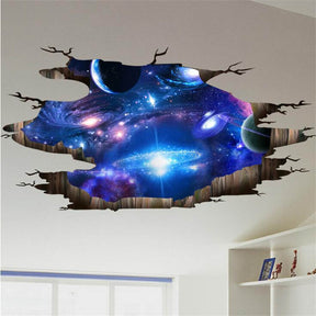 3D Wall Stickers Universe Galaxy Outer Space Planet Wall Decor for Kids Rooms Ceiling