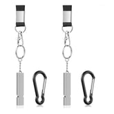 2Pcs Outdoor Survival Whistles With Carabiner And Lanyard