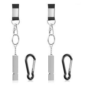 2Pcs Outdoor Survival Whistles With Carabiner And Lanyard