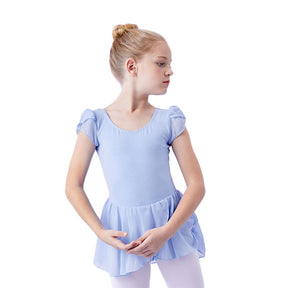 Toddler Ballet Leotard for Girls Dance Flutter Sleeve Skirt Ballerina Dress Outfit-Blue