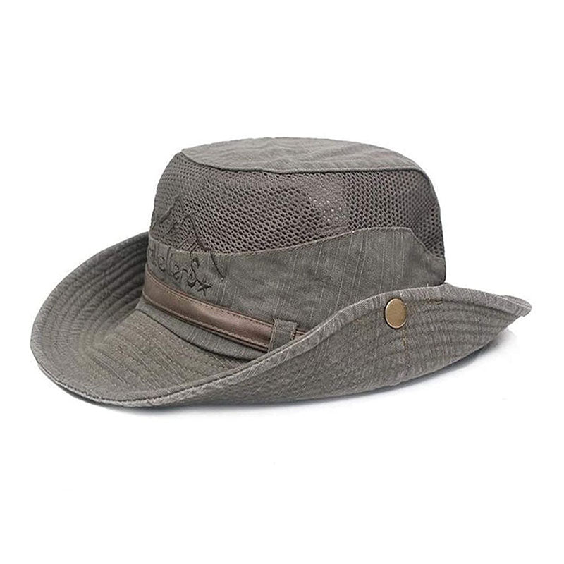Sun Hat Wide Brim Fisherman Hat Safari Boonie Hat-Army Green