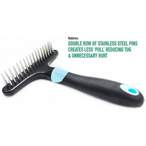 Pet Rake Hair Removal Brush Double Row of Stainless Steel Pins Comb