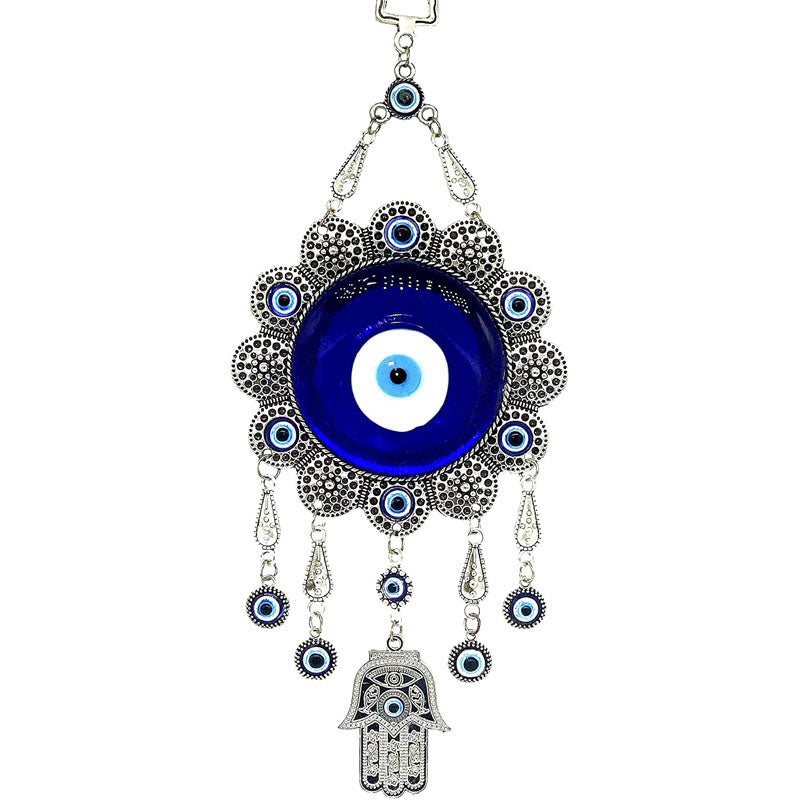 Blue Evil Eye with Hamsa Hand Protection Hanging Ornament