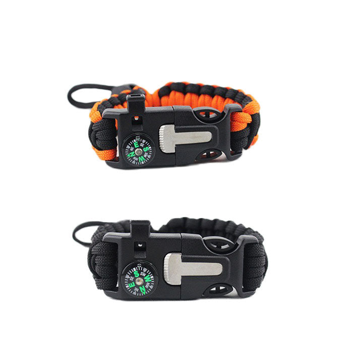 2Packs Hiking Gear Traveling Camping Gear Kit Bracelet Adjustable-B