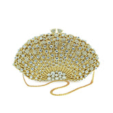 Luxury Rhinestone Evening Clutch Bag Sparkly Bride Wedding Party Purses-Gold