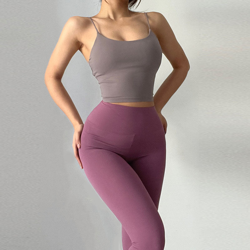 Womens Yoga Pants High Waist Leggings with Pockets for Workout-Plum Purple