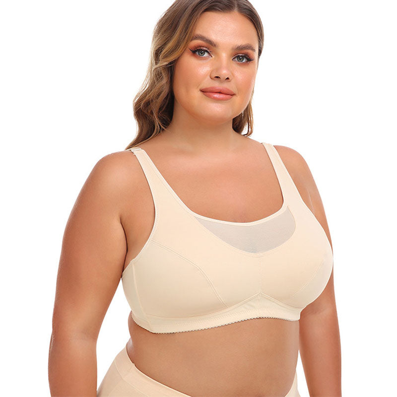 Back Close Sports Bras Wirefree High Impact Plus Size Camisole-Skin