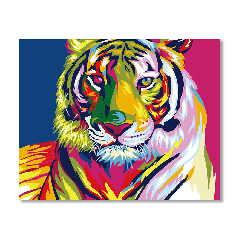 Paint by Numbers for Adults,DIY Canvas Oil Painting Kit Digital Painting for Kids Beginner Home Living Room Decorative 16 X 20 Inch-Tiger