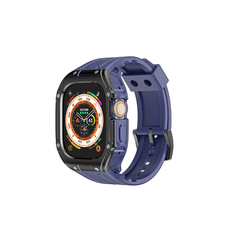 Military Watchbands with Heavy Duty Case TPU for iWatch Ultra-Blue