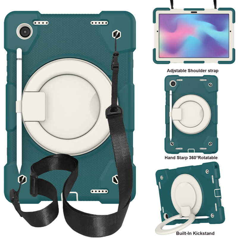 Tab A 8 X200/X205 Samsung Tablet Case with 360¡ãSwivel Stand-Blackish Green