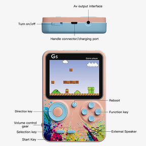 3.0 in Handheld Game Console with 500 Classic Games Supports TV Connection Two Players-Blue