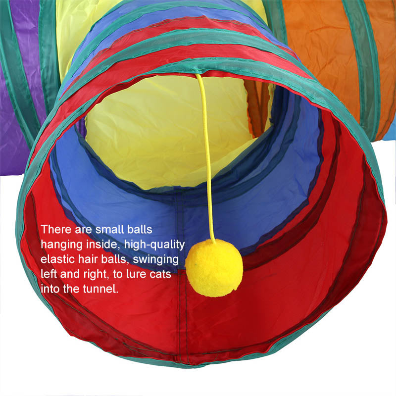 Cat Tunnel for Indoor Cats Collapsible Pop-up Pet Tube Hideaway Play Toys-3 Tunnels