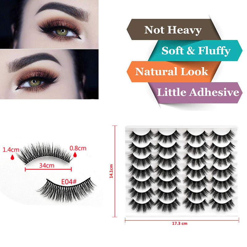 3D Multi-Layer False Eyelashes 14 Pairs Fluffy Cat Eye Lashes-E04