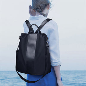 Women Backpack Waterproof Anti-theft Lightweight Shoulder Bag-Black