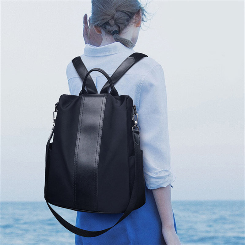 Women Backpack Waterproof Anti-theft Lightweight Shoulder Bag-Black