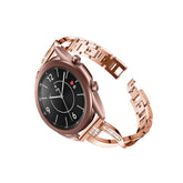 Hollow Metal Bands With Diamonds For Samsung Galaxy Watch 42/46mm Gear S3 Frontier/Classic(Rose Gold)