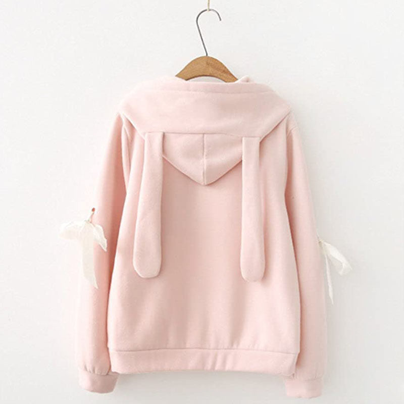 Girls Cute Bunny Sweatshirt Winter Long Sleeve Tops Hoodies