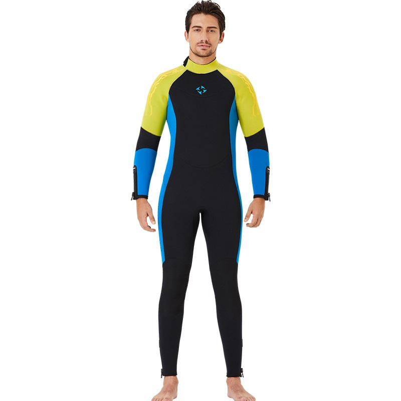 Adore Wetsuits Men's 5mm Premium Neoprene Full Suits for Scuba Diving,Spearfishing,Snorkeling,Surfing,Canoeing Dive Skin-D530003-Yellow