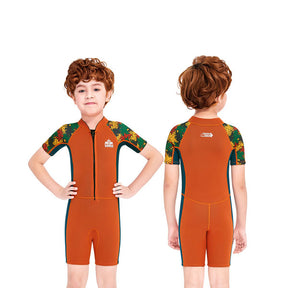 Adore 2.5mm Kids Wetsuit Thick Warmth One-piece Short-sleeved Wetsuit -M150606K-Orange