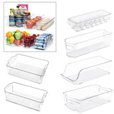 Refrigerator Clear Plastic Storage Bins 6 Pcs Food Organizer Bins with Handles for Fridge Freezer Kitchen