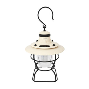 Retro Hanging Camping Lantern Rechargeable Portable Warm Lights-White