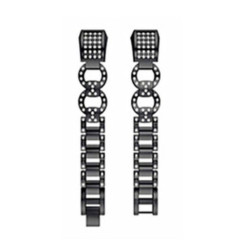 BZ Bling Stainless Steel Alta Watch Band Adjustable Wristband Replacement Watch Strap for Fitbit Alta/Alta HR For Women-Black