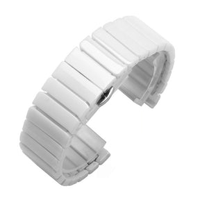 1 Rows Ceramic Watch Band With Butterfly Buckle For Samsung Galaxy Watch 42/46mm Gear S3 Frontier/Classic(White)