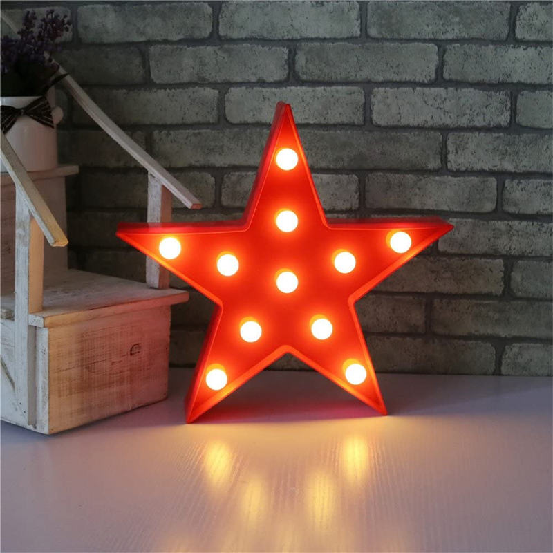 Star Lights LED Lamp for Living Room, Bedroom Table & Wall Christmas Decoration for Kids & Adults -Red