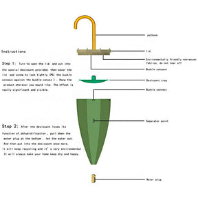 Pack of 4 Umbrella Shape Hanging Moisture Absorber for Wardrobe Multicolor