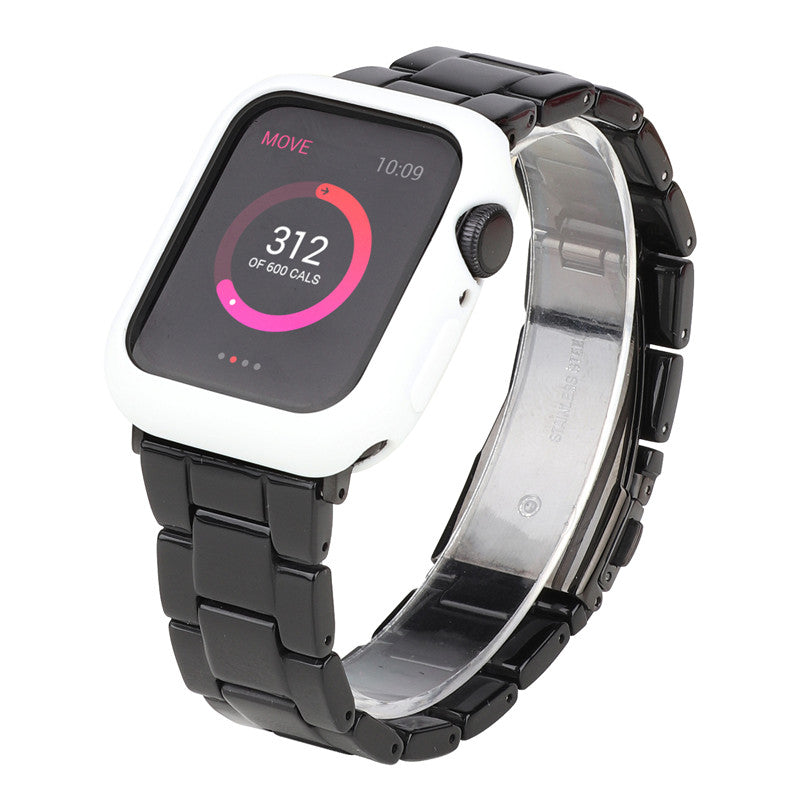 Fashion Resin Candy Watch Band + Watch Case For Apple Watch SE/6/5/4/3/2/1£¨Black+White£©
