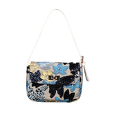 Womens Premium Shoulder Bag Embroidery Sequin Craft Purse-XXF-Navy Blue