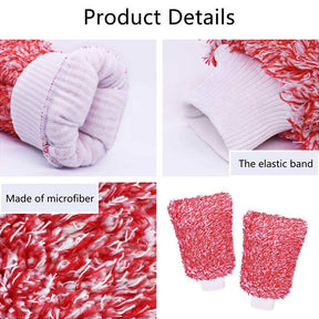 Microfiber Car Wash Mitt Strong Absorbent Car Detailing Gloves-Red