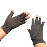 Unisex Half Finger Gloves Winter Stretchy Knit Fingerless Typing Gloves-Hemp Ash-LYX-08062-2
