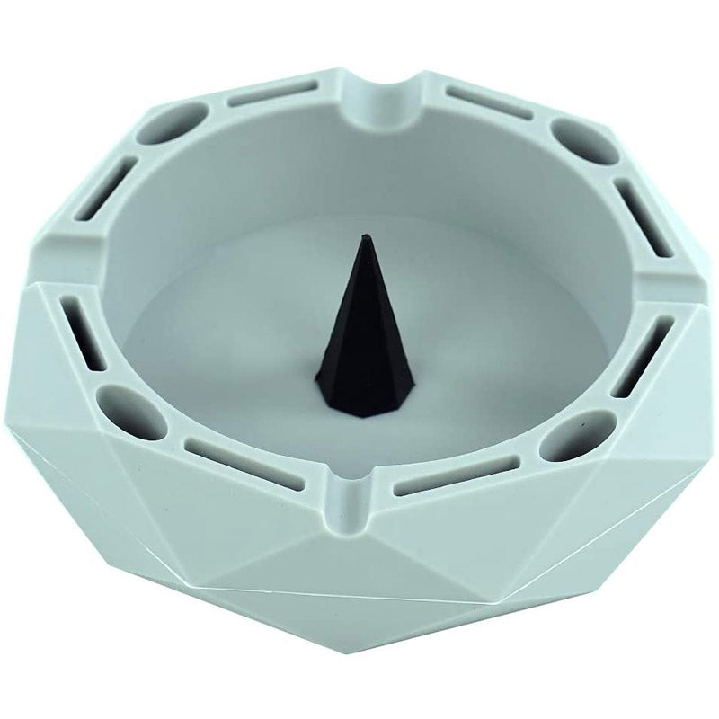 Geometric Silicone Ashtray Eco-Friendly Portable Unbreakable Tabletop Tray for Cigarettes Cigar -Gray