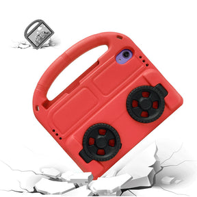 Wheel iPad Case For iPad Mini 6 Shockproof Stand Cover With Handle Stand-Red