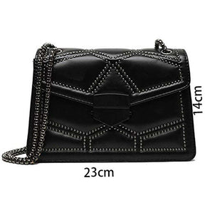 Small Shoulder Chain Bag Ladies Square Crossbody Bag-Black