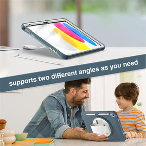 Tablet Case For iPad 10th with 360¡ã Kickstand/Hand Strap Shockproof-Blue2