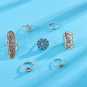 Pack of 9 Boho Ring Set Joint Knuckle Ring for Women and Girls