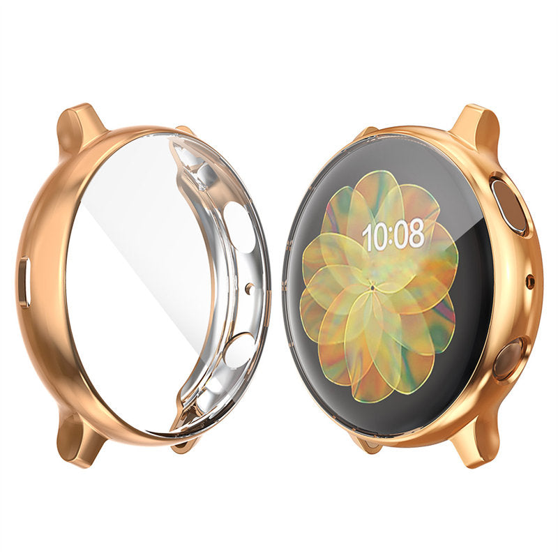 Full Coverage TPU Screen Protective Cover For Samsung Galaxy Watch Active 2 40 44mm-RoseGold