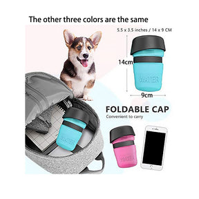 Pet Portable Water Bottles Safety Silicone Collapsible Bottle for Travel 520ML-Blue