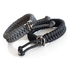 2 Pcs Adjustable Sizes Fish Tail Paracord Survival Bracelets With Metal Clasp-D