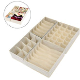 Simple Houseware Closet Underwear Organizer Drawer Divider 4 Set Beige