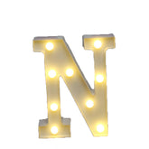 Decorative Led Light Up Number Letters White Plastic Marquee Number Lights Sign Party Wedding Decor Battery Operated (N)